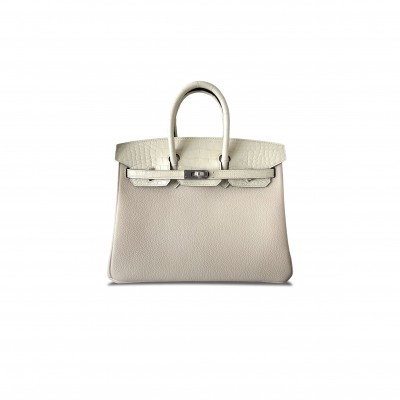 HERMES MASTER BIRKIN TOUCH 25 MATTE CROCODILE LEATHER SILVER BUCKLE 10088357 (25*20*13cm)